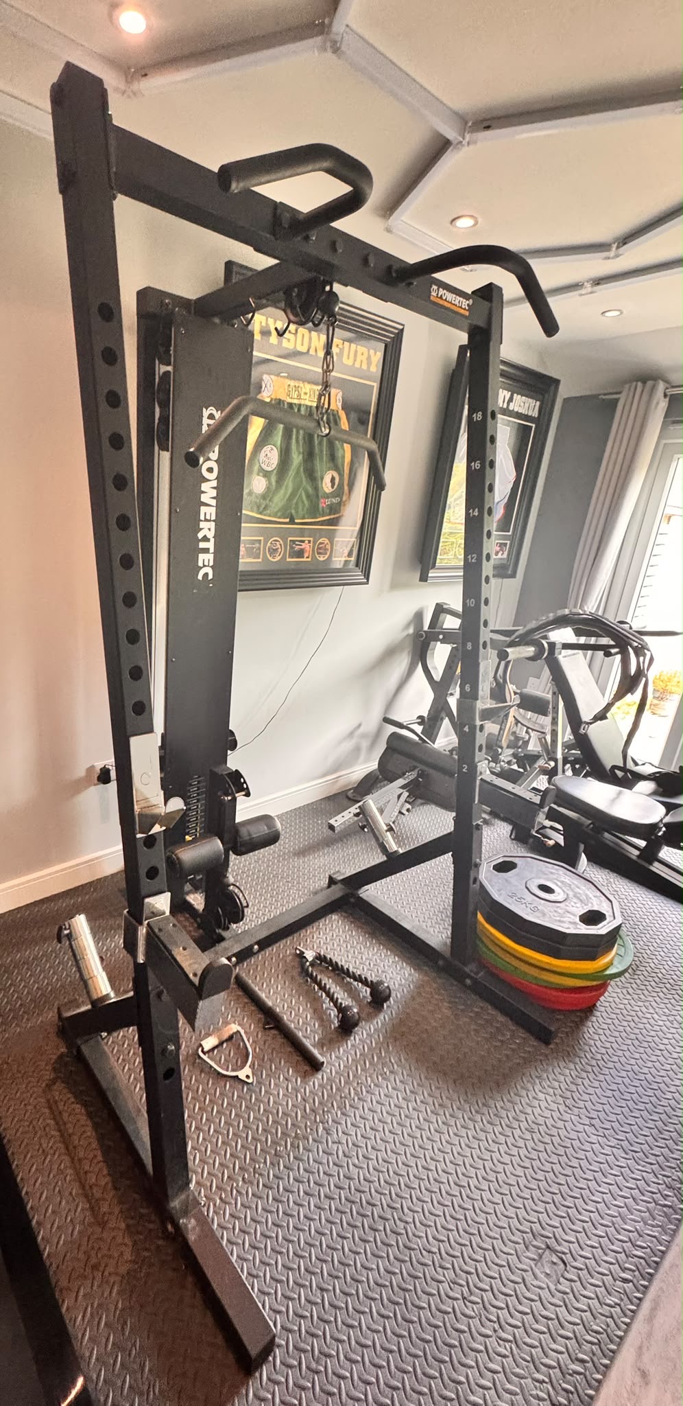 Used Powertec iso multipress Powertec half rack with lat pull down tower with integrated 90kg weight stack Other — photo 3
