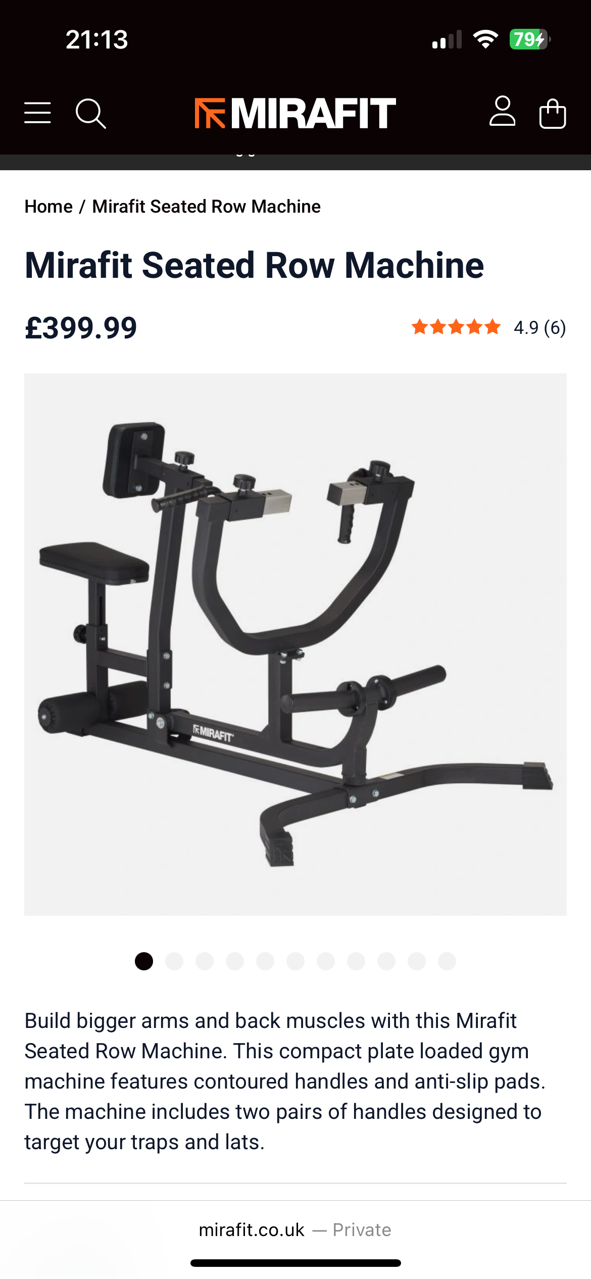 Used Mirafit back row machine , plate loaded. Plate Loaded Machine — photo 3